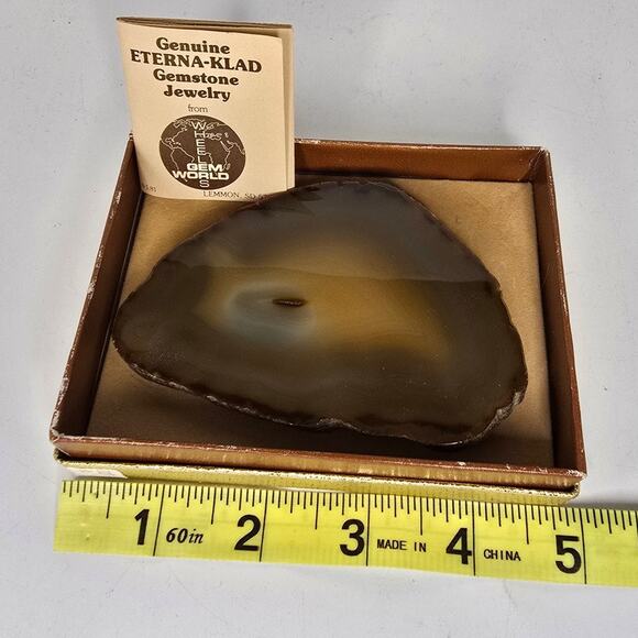 Agate Slice Belt Buckle Eterna-Klad Wheeler Lemmon SD 3 x 4 NIB w/paperwork - Picture 1 of 11